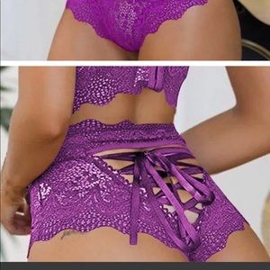New Purple Lace Size XL Bra & Panties Set